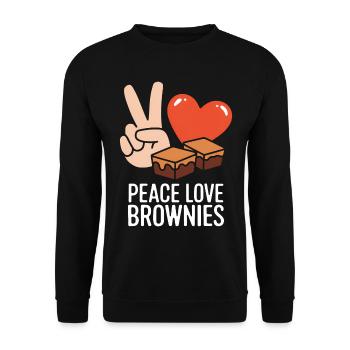 Brownies Spruch Gebäck Lustiges Brownie Geschenk - Unisex Pullover - Schwarz - Vorne - Alina (178cm) & Michal (187cm)