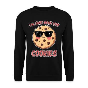 Cookies Saying Chocolate Cookies Funny Cookie Gift - Unisex Sweatshirt - black - Front - Alina (178cm) & Michal (187cm)