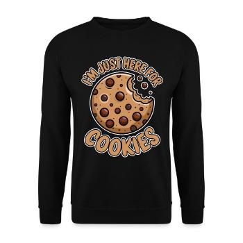 Cookies Saying Chocolate Cookies Funny Cookie Gift - Unisex Sweatshirt - black - Front - Alina (178cm) & Michal (187cm)