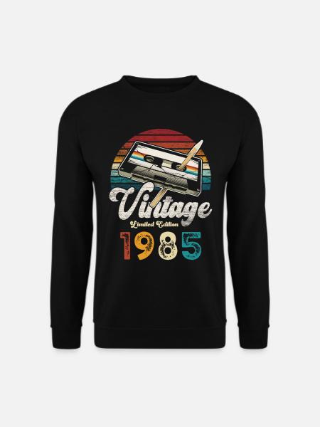 Vintage 1985 Geburtstag Kassette Bleistift - Unisex Pullover - Schwarz