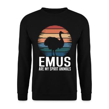 Emu Saying Australia Emus Funny Emu Gift - Unisex Sweatshirt - black - Front - Alina (178cm) & Michal (187cm)