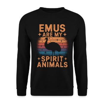 Emu Saying Australia Emus Funny Emu Gift - Unisex Sweatshirt - black - Front - Alina (178cm) & Michal (187cm)