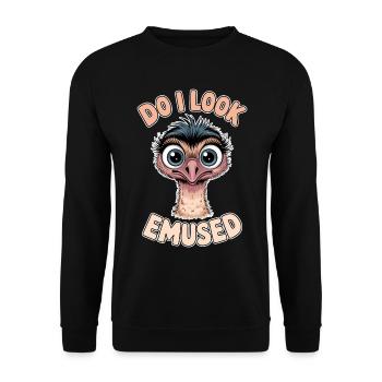 Emu Saying Australia Emus Funny Emu Gift - Unisex Sweatshirt - black - Front - Alina (178cm) & Michal (187cm)