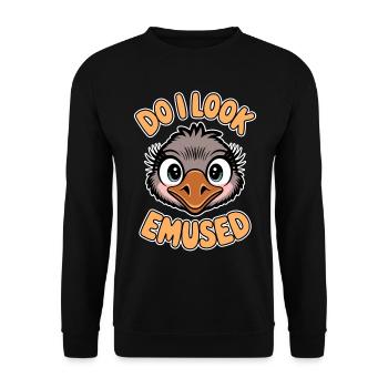 Emu Saying Australia Emus Funny Emu Gift - Unisex Sweatshirt - black - Front - Alina (178cm) & Michal (187cm)