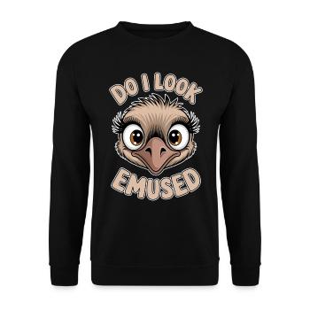 Emu Saying Australia Emus Funny Emu Gift - Unisex Sweatshirt - black - Front - Alina (178cm) & Michal (187cm)