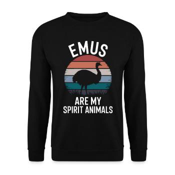 Emu Saying Australia Emus Funny Emu Gift - Unisex Sweatshirt - black - Front - Alina (178cm) & Michal (187cm)