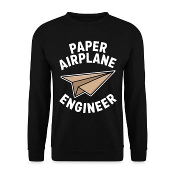 Avion en papier disant blague Avion en papier cadeau - Sweat-shirt Unisexe - noir - Devant - Alina (178cm) & Michal (187cm)