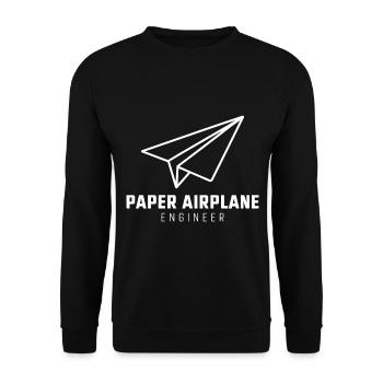 Avion en papier disant blague Avion en papier cadeau - Sweat-shirt Unisexe - noir - Devant - Alina (178cm) & Michal (187cm)