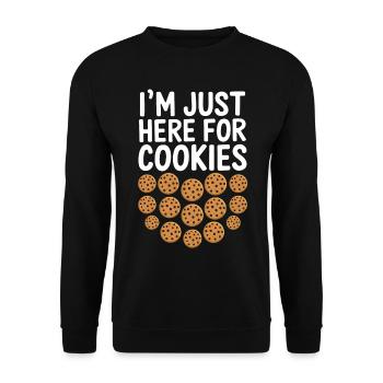 Cookies Saying Chocolate Cookies Funny Cookie Gift - Unisex Sweatshirt - black - Front - Alina (178cm) & Michal (187cm)