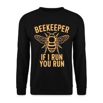 Beekeeper Saying Beekeeping Bee Funny Beekeeper Gift - Unisex Sweatshirt - black - Front - Alina (178cm) & Michal (187cm)
