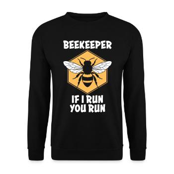 Beekeeper Saying Beekeeping Bee Funny Beekeeper Gift - Unisex Sweatshirt - black - Front - Alina (178cm) & Michal (187cm)