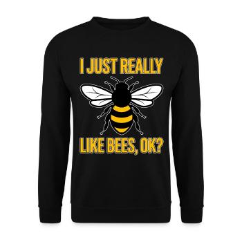 Bienen Spruch Imker Biene Lustiges Bienen Geschenk - Unisex Pullover - Schwarz - Vorne - Alina (178cm) & Michal (187cm)