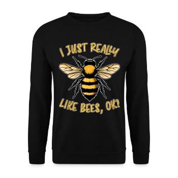Bee Saying Beekeeper Bee Funny Bee Gift - Unisex Sweatshirt - black - Front - Alina (178cm) & Michal (187cm)