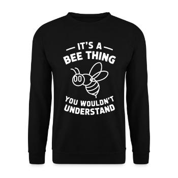Bienen Spruch Imker Biene Lustiges Bienen Geschenk - Unisex Pullover - Schwarz - Vorne - Alina (178cm) & Michal (187cm)