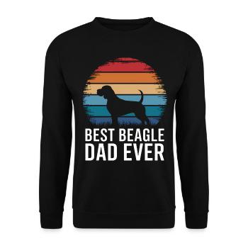 Beagle Dad Dog Father Funny Beagle Gift - Unisex Sweatshirt - black - Front - Alina (178cm) & Michal (187cm)