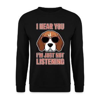 Beagle Saying Dog Beagle Funny Beagle Gift - Unisex Sweatshirt - black - Front - Alina (178cm) & Michal (187cm)