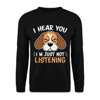 Beagle Saying Dog Beagle Funny Beagle Gift - Unisex Sweatshirt - black - Front - Alina (178cm) & Michal (187cm)