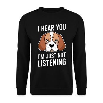 Beagle Saying Dog Beagle Funny Beagle Gift - Unisex Sweatshirt - black - Front - Alina (178cm) & Michal (187cm)