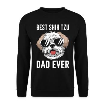 Shih Tzu Saying Dad Funny Shih Tzu Gift - Unisex Sweatshirt - black - Front - Alina (178cm) & Michal (187cm)