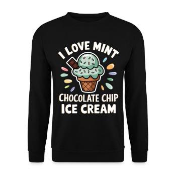 Schoko Minz Eis Spruch Lustiges Minz Eis Geschenk - Unisex Pullover - Schwarz - Vorne - Alina (178cm) & Michal (187cm)