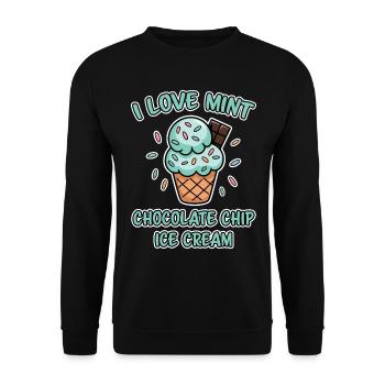 Schoko Minz Eis Spruch Lustiges Minz Eis Geschenk - Unisex Pullover - Schwarz - Vorne - Alina (178cm) & Michal (187cm)