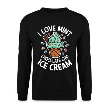 Schoko Minz Eis Spruch Lustiges Minz Eis Geschenk - Unisex Pullover - Schwarz - Vorne - Alina (178cm) & Michal (187cm)