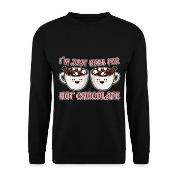 Cacao Dicton Chocolat Chaud Fun Cacao Cadeau - Sweat-shirt Unisexe - noir - Devant - Alina (178cm) & Michal (187cm)
