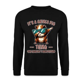 Dicton de cochon d’Inde, Cadeau de cochon d’Inde - Sweat-shirt Unisexe - noir - Devant - Alina (178cm) & Michal (187cm)