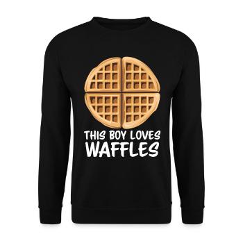 Gaufres Dire Dessert Drôle Gaufres Cadeau - Sweat-shirt Unisexe - noir - Devant - Alina (178cm) & Michal (187cm)