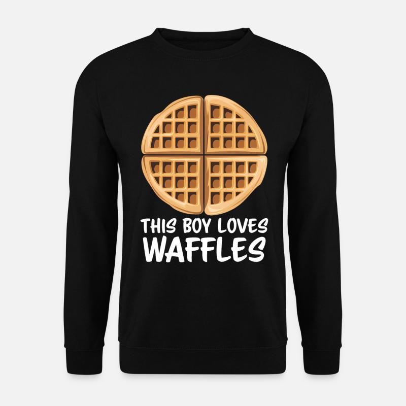 Waffeln Spruch Dessert Lustiges Waffeln Geschenk - Unisex Pullover - Schwarz
