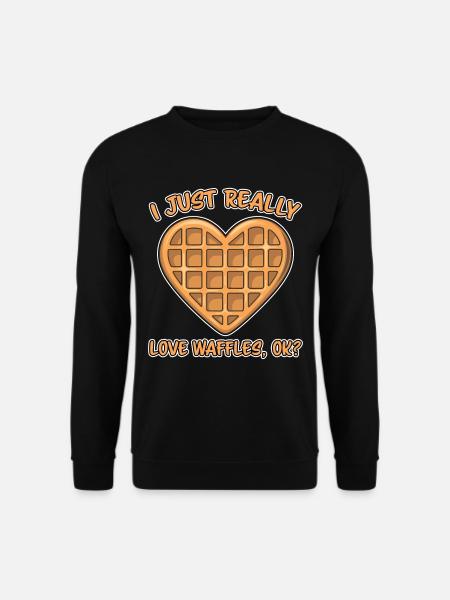 Waffeln Spruch Dessert Lustiges Waffeln Geschenk - Unisex Pullover - Schwarz