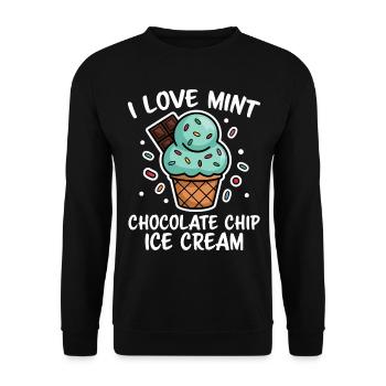 Schoko Minz Eis Spruch Lustiges Minz Eis Geschenk - Unisex Pullover - Schwarz - Vorne - Alina (178cm) & Michal (187cm)