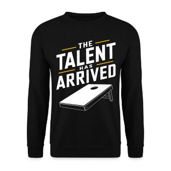 Cornhole Spruch Lustiges Cornhole Geschenk - Unisex Pullover - Schwarz - Vorne - Alina (178cm) & Michal (187cm)