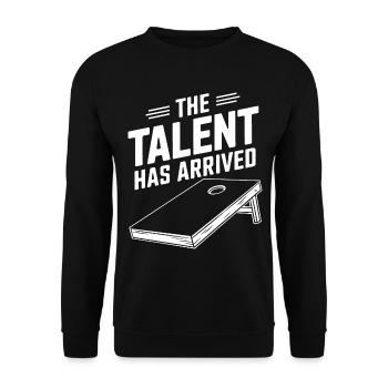 Cornhole Spruch Lustiges Cornhole Geschenk - Unisex Pullover - Schwarz - Vorne - Alina (178cm) & Michal (187cm)