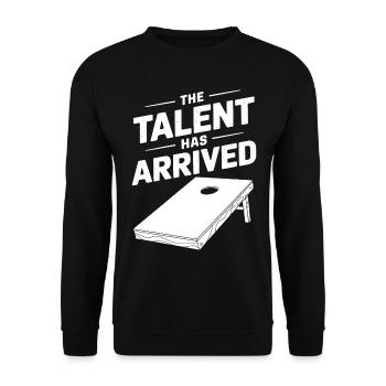 Cornhole Spruch Lustiges Cornhole Geschenk - Unisex Pullover - Schwarz - Vorne - Alina (178cm) & Michal (187cm)