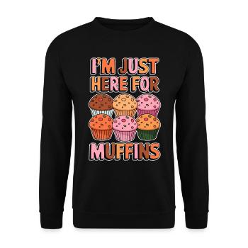 Muffin Saying Muffins Funny Muffins Gift - Unisex Sweatshirt - black - Front - Alina (178cm) & Michal (187cm)