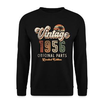 Millésime 1956 Anniversaire Rétro - Sweat-shirt Unisexe - noir - Devant - Alina (178cm) & Michal (187cm)