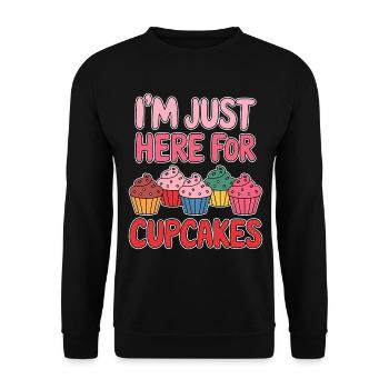 Cupcake Saying Cupcakes Funny Cupcake Gift - Unisex Sweatshirt - black - Front - Alina (178cm) & Michal (187cm)