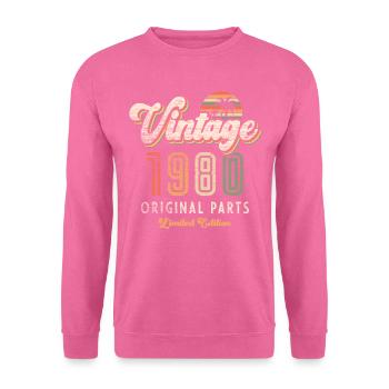 Millésime 1980 Anniversaire Rétro - Sweat-shirt Unisexe - rose - Devant