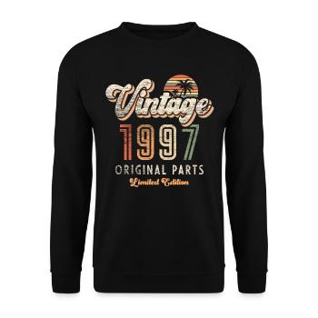 Vintage 1997 Birthday Retro - Unisex Sweatshirt - black - Front - Alina (178cm) & Michal (187cm)