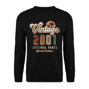 Vintage 2001 Birthday Retro - Unisex Sweatshirt - black - Front - Alina (178cm) & Michal (187cm)