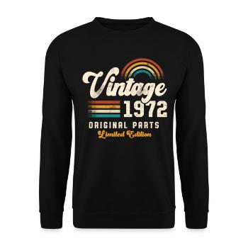 Vintage 1972 Birthday Retro - Unisex Sweatshirt - black - Front - Alina (178cm) & Michal (187cm)