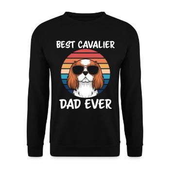 Cavalier King Charles Spaniel Saying Dad Gift - Unisex Sweatshirt - black - Front - Alina (178cm) & Michal (187cm)