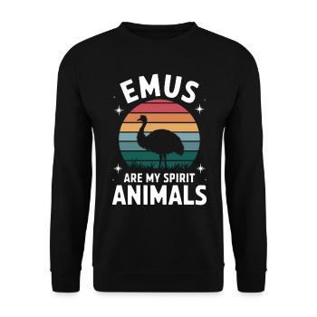 Emu Saying Australia Emus Funny Emu Gift - Unisex Sweatshirt - black - Front - Alina (178cm) & Michal (187cm)