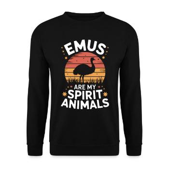 Emu Saying Australia Emus Funny Emu Gift - Unisex Sweatshirt - black - Front - Alina (178cm) & Michal (187cm)
