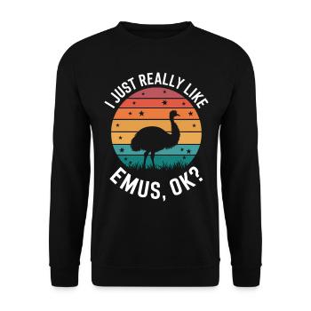 Emu Saying Australia Emus Funny Emu Gift - Unisex Sweatshirt - black - Front - Alina (178cm) & Michal (187cm)