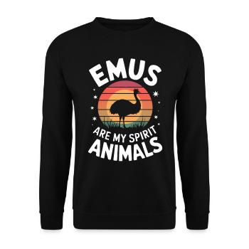 Emu Saying Australia Emus Funny Emu Gift - Unisex Sweatshirt - black - Front - Alina (178cm) & Michal (187cm)