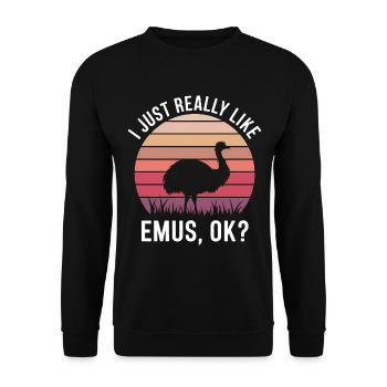 Emu Saying Australia Emus Funny Emu Gift - Unisex Sweatshirt - black - Front - Alina (178cm) & Michal (187cm)