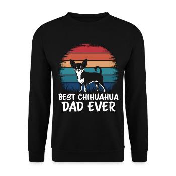 Chihuahua Saying Dad Funny Chihuahua Gift - Unisex Sweatshirt - black - Front - Alina (178cm) & Michal (187cm)