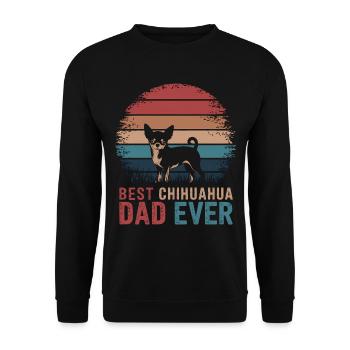 Chihuahua Saying Dad Funny Chihuahua Gift - Unisex Sweatshirt - black - Front - Alina (178cm) & Michal (187cm)